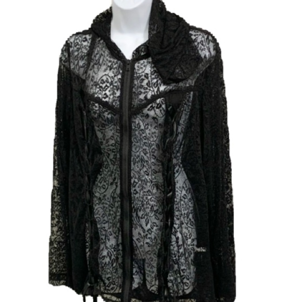 Torrid x Tripp NYC Lace Stretchy Hoodie Jacket - 1X - 14/16 - NEW - Picture 2 of 11
